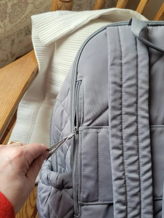 Vera Bradley | Quilted nylon campus backpack, floral interior | Gray | OS - Picture 6 of 13